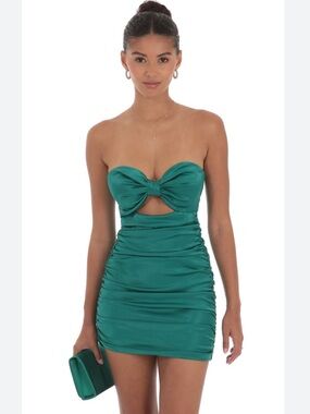 NWT Lucy in the Sky Satin Dress Green